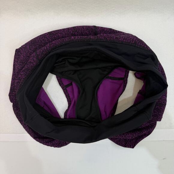 Lululemon Run Times Shorts 4" Inseam Purple Black Lined Running Athletic Size 4 - Picture 6 of 8